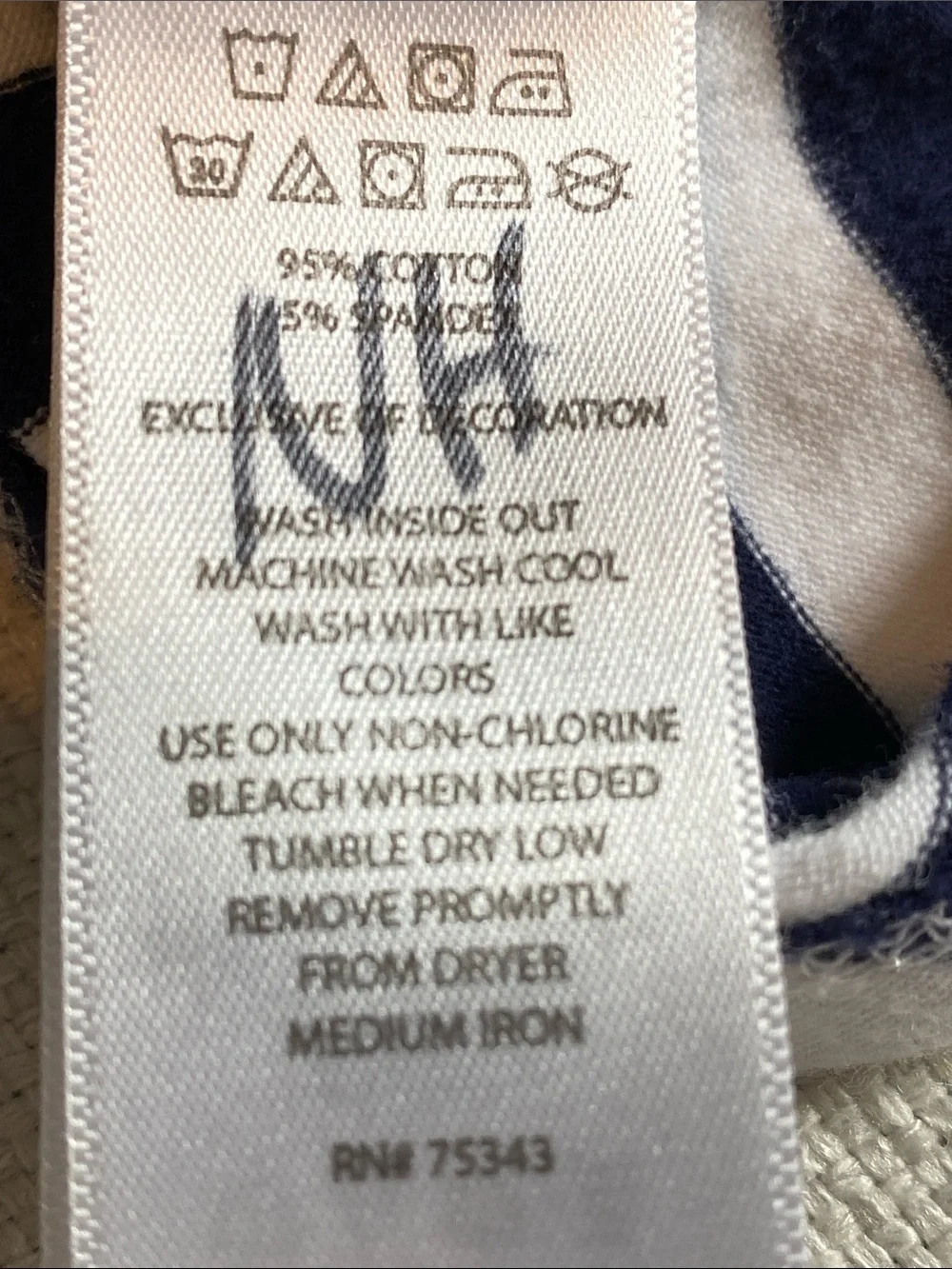 Source Unknown Navy and White Striped Girls Sleeveless Top with Front Bow